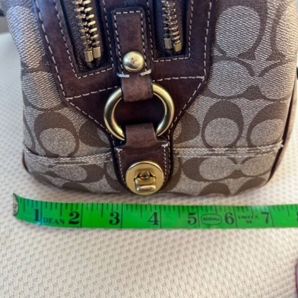 Coach Heritage Stripe Double Zip Satchel 12530 Handba - Picture 4 of 6